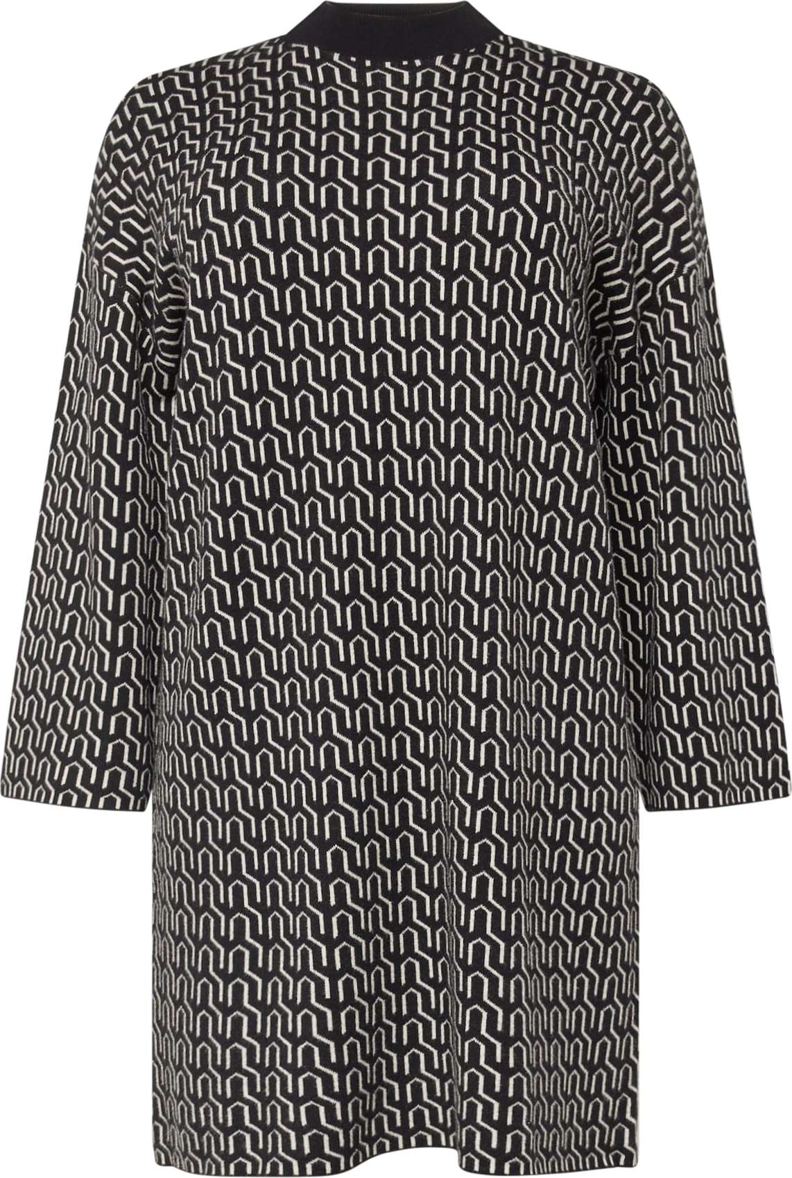 Úpletové šaty 'GOLD NEEDLE ART' Vero Moda Curve černá / offwhite