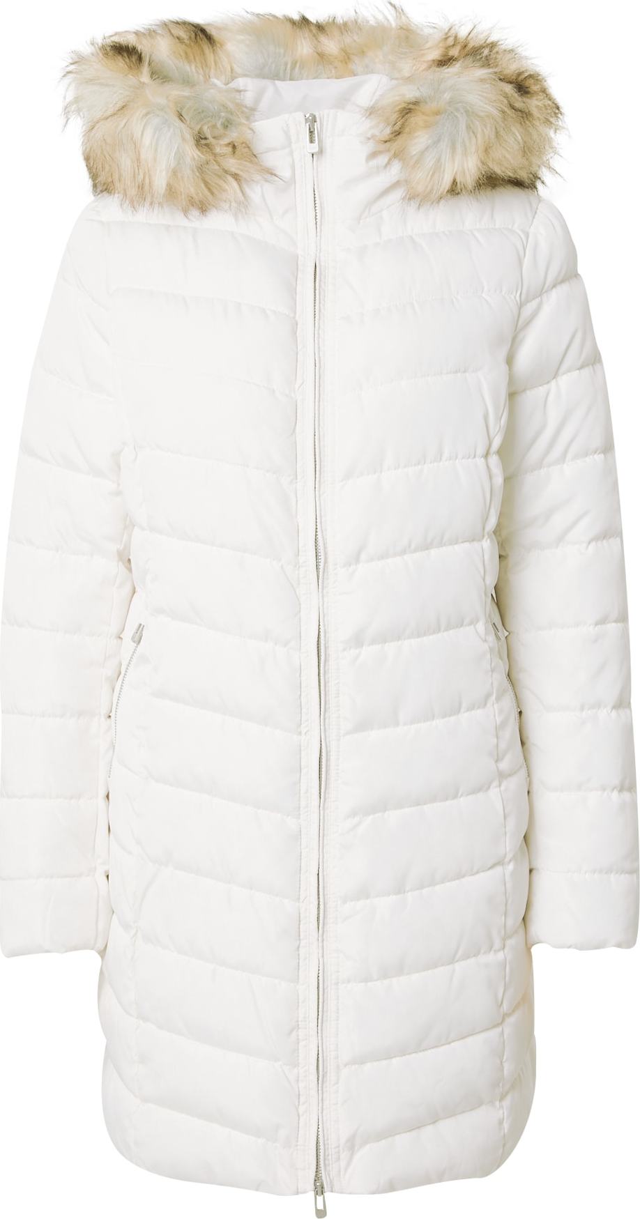 Zimní kabát Only světle hnědá / bílá