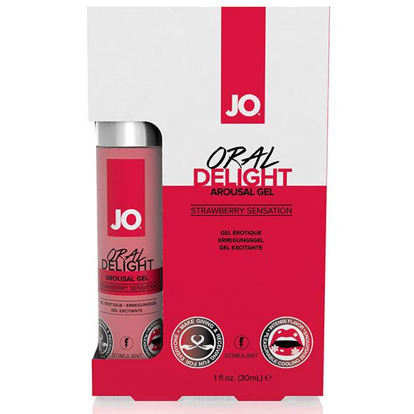 JO Oral Delight Stimulační gel - jahoda 30 ml System JO