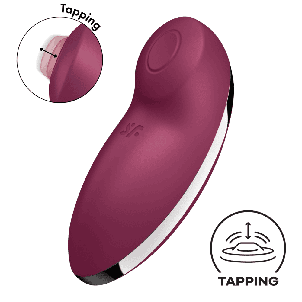 Satisfyer Tap & Climax 2 stimulátor klitorisu - vínový Satisfyer