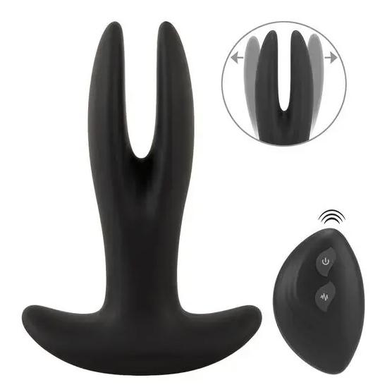 ANOS RC vibrační anální kolík - černý ANOS