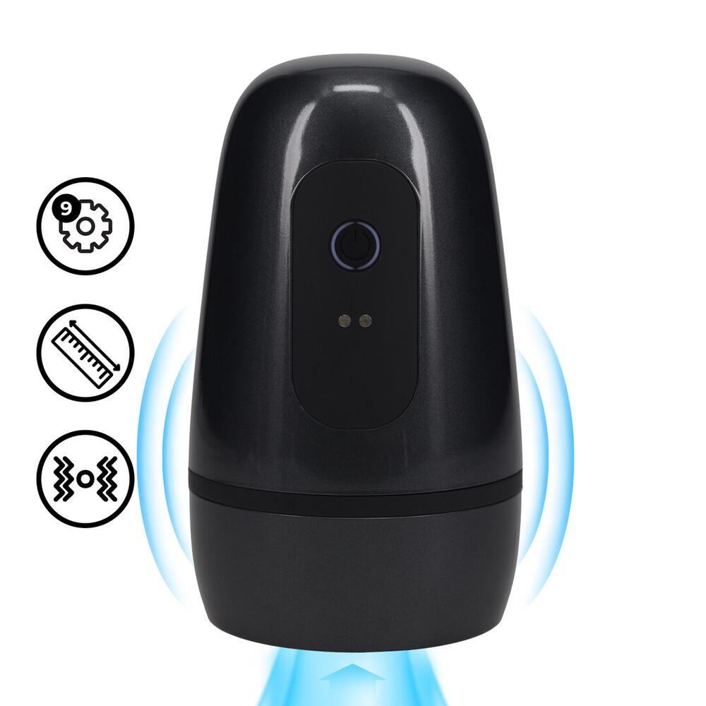 Pumped Pulsar Vibrační masturbátor s podtlakovou stimulací - černý Pumped